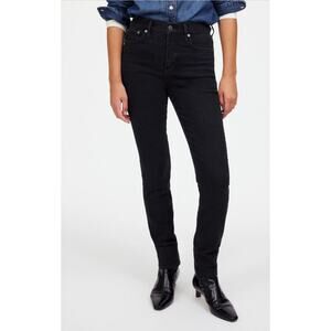 Madewell Womans 29 High Rise Skinny Jeans 9" Stretch Denim Classic Black EUC!